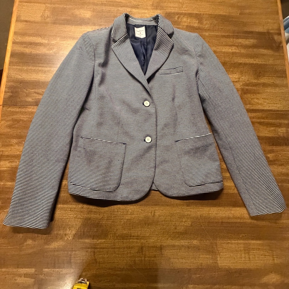 GAP Women's the Academy Blazer Navy Striped